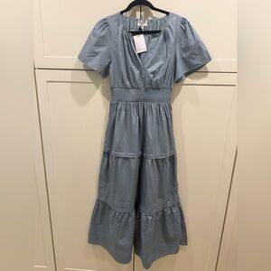 Sugarlips Light Blue Tiered Maxi Dress